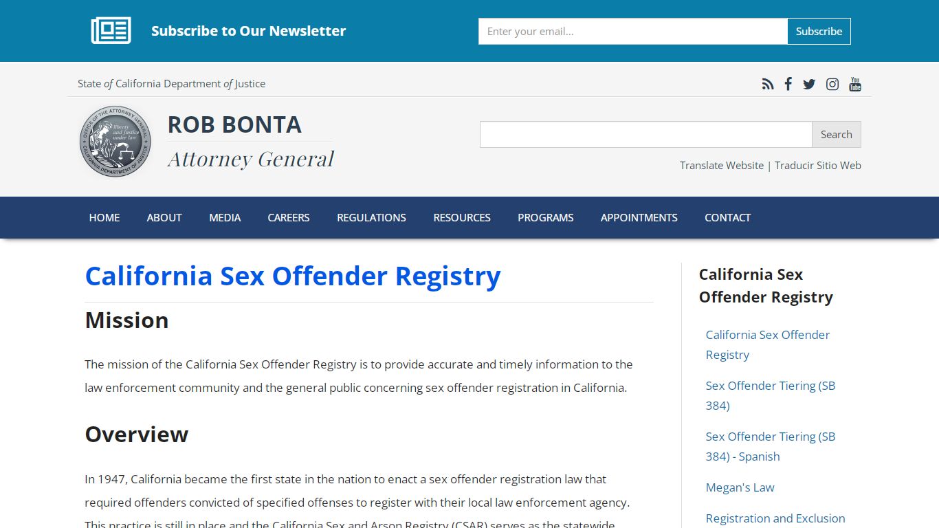 California Sex Offender Registry | State of California - Department of ...